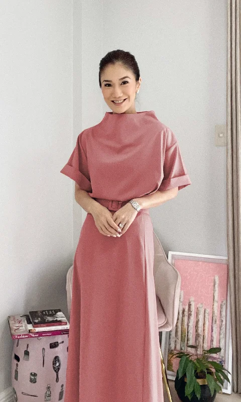 Casual Wool Skirts-Women's Satin A-Line Skirts-Garance Skirt Set