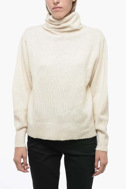 Pullover Sweater with Winter Style-Women's Ribbed A-Line Pullovers-Zimmermann Wool and Cashmere Turtleneck Sweater