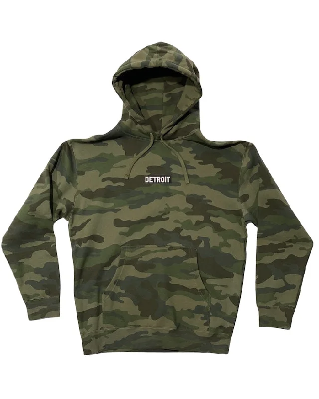 Hoodie for Statement Style-Women's Minimalist Hoodies-Ink Detroit Premium Heavyweight Hoodie - Camouflage