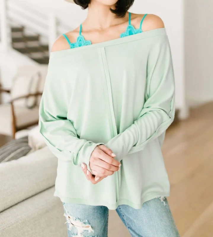 Trendy and Cozy Pullover Sweater-Women's Satin Floral Pullovers-Center Stage Sweater In Sage