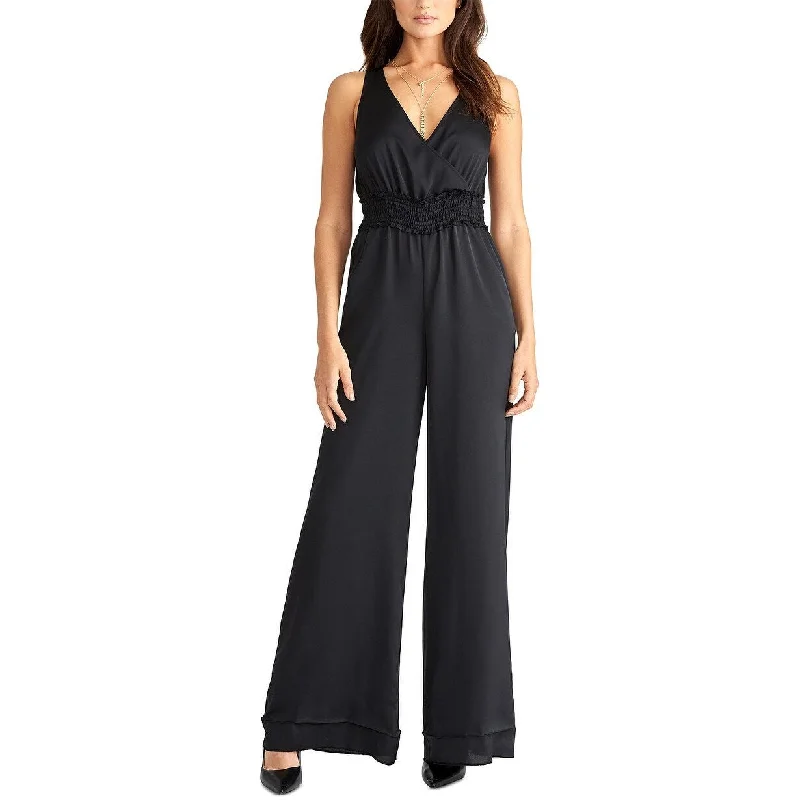 Colorful Casual Dresses for Women-Women's Casual Cap Sleeve Dresses-Rachel Roy Women's Wide-Leg Jumpsuit Black Size XX-Large