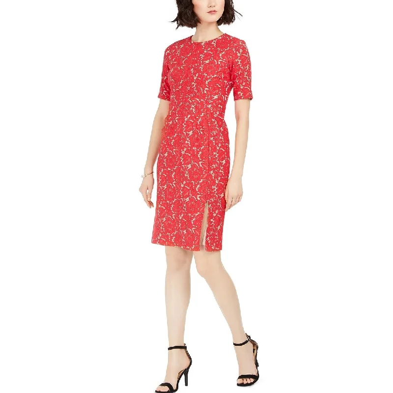 Casual Dresses with Simple Lines for an Elegant Look-Women's Casual Relaxed Dresses-Taylor Women's Lace Sheath Dress Red Size 12