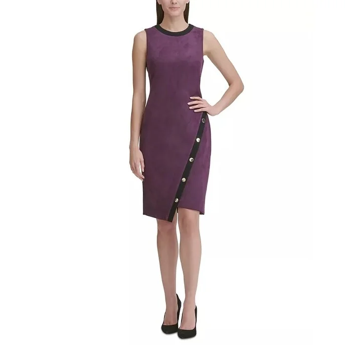 Casual Dresses for Evening Gatherings-Women's Casual Sequin Dresses-Tommy Hilfiger Women's Faux Sheath Dress Purple Size 8