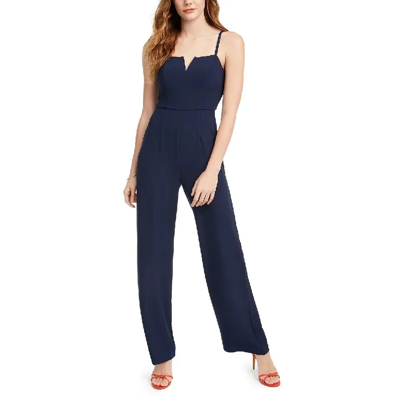 Casual Dresses with a Relaxed Fit-Women's Casual Bohemian Dresses-Trixxi Juniors' Bow-Back Jumpsuit Navy Size 7