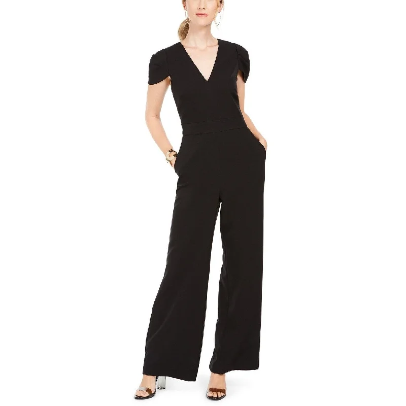 Casual Dresses for Business Casual Days-Women's Casual Resort Print Dresses-Vince Camuto Women's Wide-Leg Jumpsuit Black Size 8