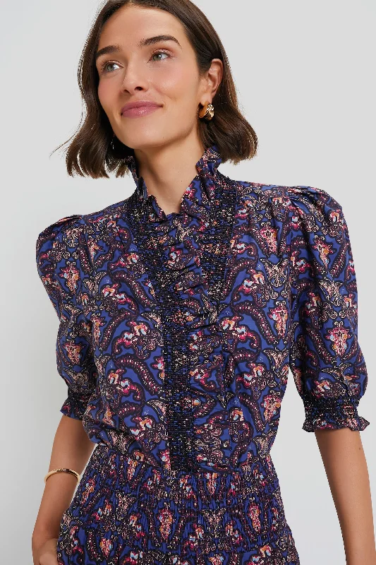 Wrap-around Blouses & Shirts for women-Amisha Print Zuri Top