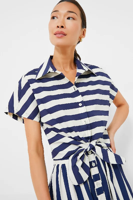 Blouses & Shirts with chic collar designs-Awning Stripe Connor Blouse