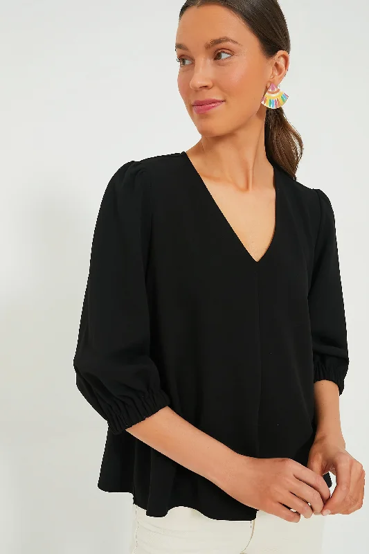 Blouses & Shirts for casual weekend wear-Black Hollis Top