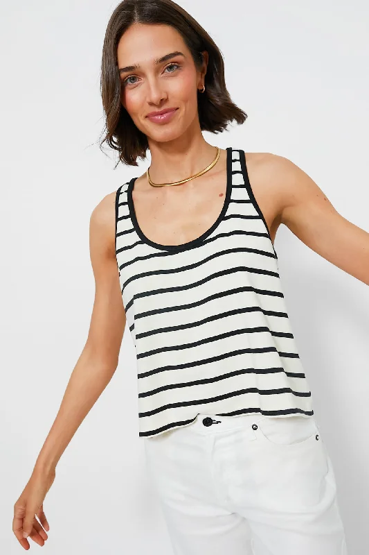 Blouses & Shirts for everyday wear-Black Stripe Lena Tank