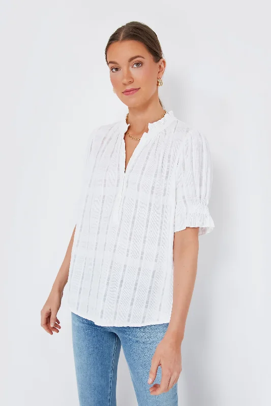 Trendy plaid Blouses & Shirts-Cream Lines Los Altos Top