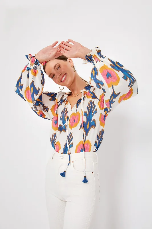 Blouses & Shirts for the modern woman-Hanging Flower Parchment Lianna Top