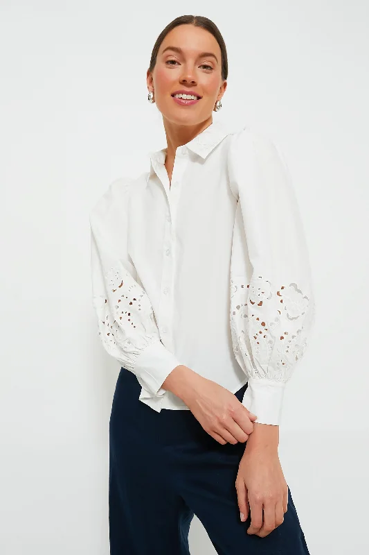 Work Blouses & Shirts with a professional look-Ivory Quinton Shirt