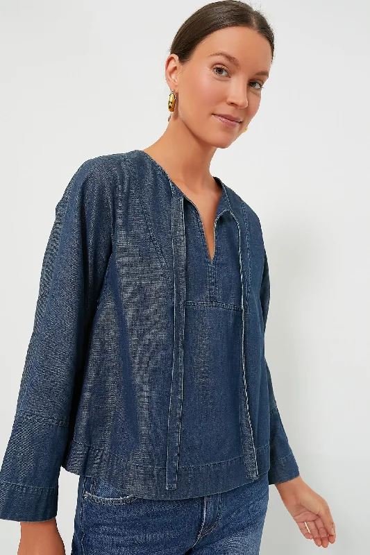 Cozy Blouses & Shirts for winter outfits-Midnight Blue Miele Shirt