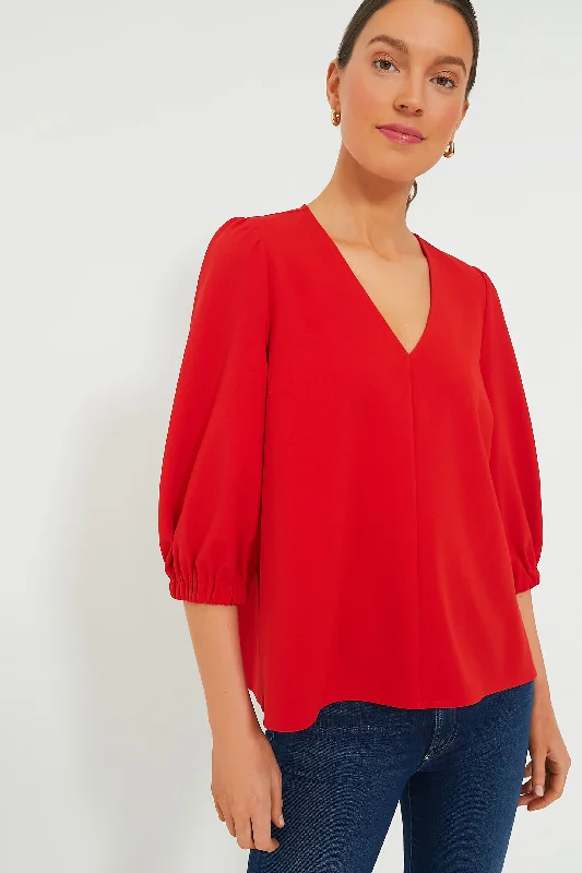 Comfortable Blouses & Shirts for all-day wear-Red Hollis Top