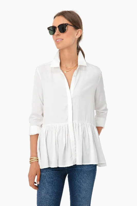 Oversized Blouses & Shirts for relaxed style-White Charlotte Blouse