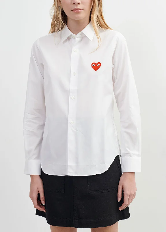 Blouses & Shirts for holiday travel-B001 Red Heart Classic Shirt