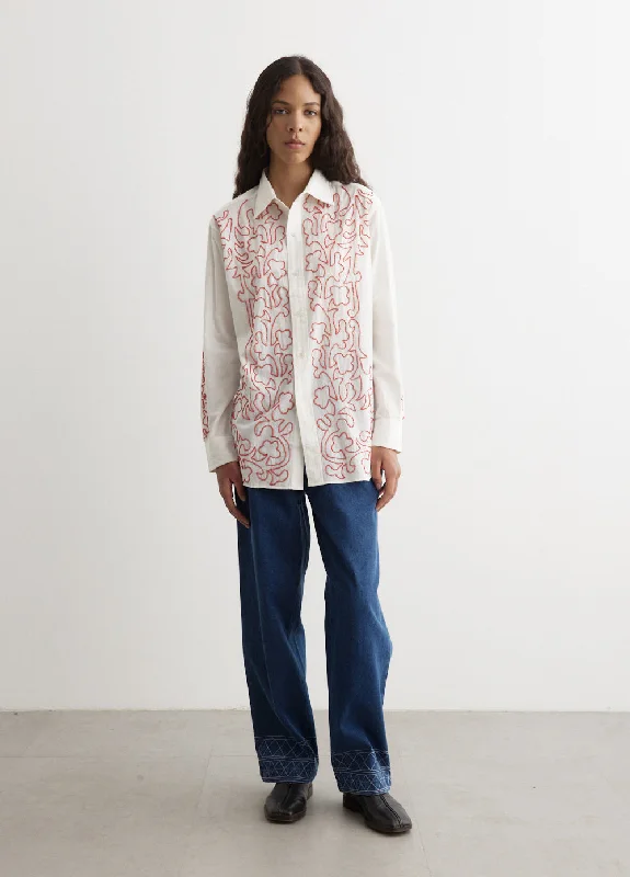 Blouses & Shirts for mix and match outfits-Beaded Crossvine Shirt