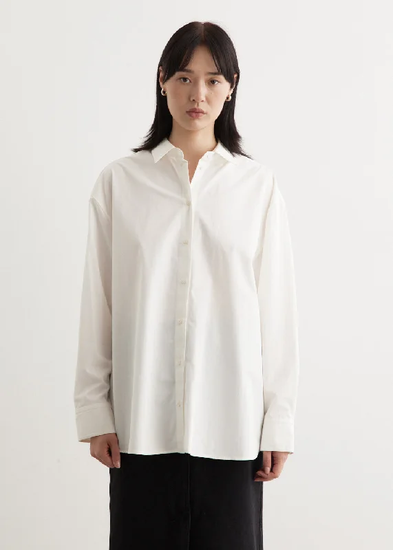 Blouses & Shirts with frill details-Cotton Poplin Shirt