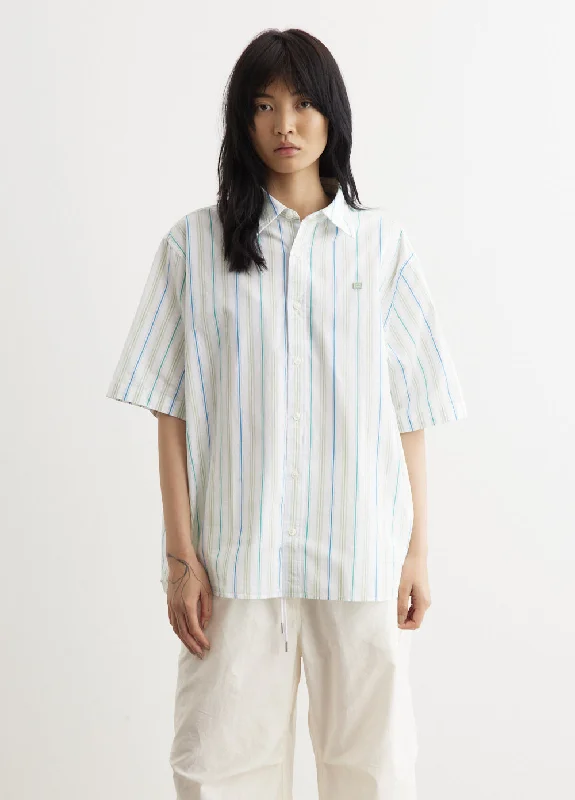 Sheer Blouses & Shirts for light, airy looks-Sarlie Short Sleeve Stripe Shirt