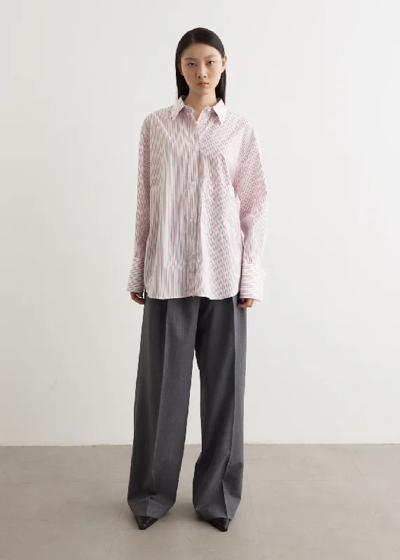 Simple yet elegant Blouses & Shirts-Shirt With Large Cuffs And Fraying Details