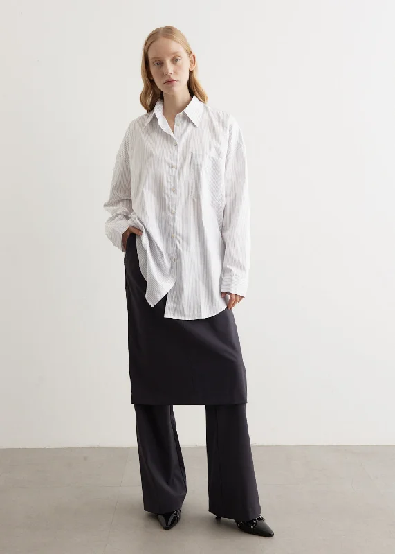 Blouses & Shirts with cuffed sleeves-Sueli Pinstripe Shirt