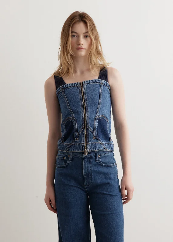 Star Wars T Shirts-Cove Deconstructed Denim Bustier