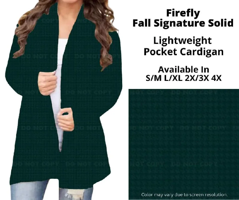 Cardigan winter wool layers-Women's Crew Neck Cardigans-Firefly Pocket Cardigan