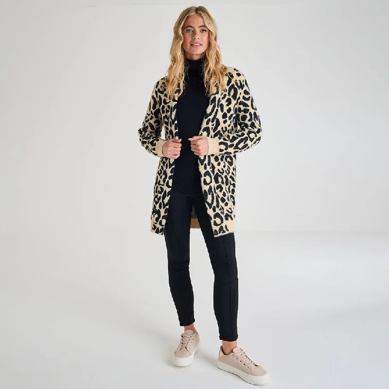 Cardigan for fishers-Women's Floral Cardigans-Ladies LeopardCardigan