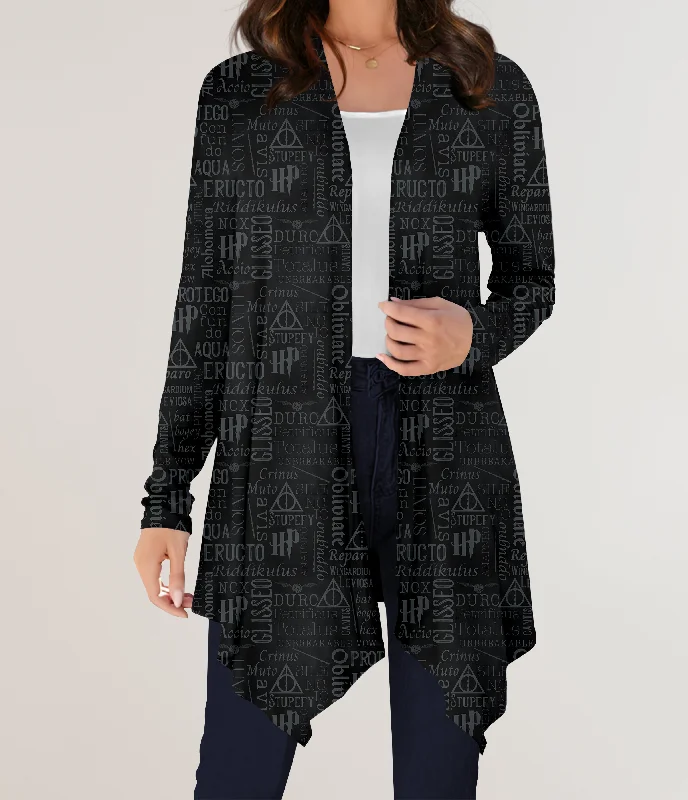 Cardigan for riders-Women's Low-Waisted Pleated Cardigans-RTS - Spells Cardigan w/ Pockets