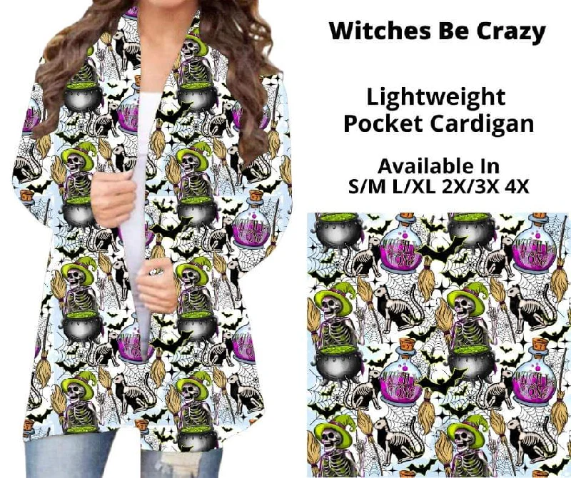 Cardigan for calm evenings-Women's Fleece Pencil Cardigans-Witches Be Crazy Pocket Cardigan