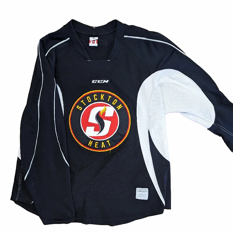 Wool Dress Pants-Women's Slim Fit Pants-AHL - Used CCM Practice Jersey - Stockton Heat (Black)