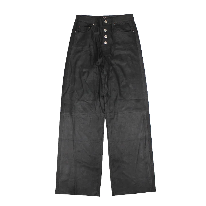 Evening Pants-Women's Cinch-Waist Pants-Amiri Baggy Leather Pants