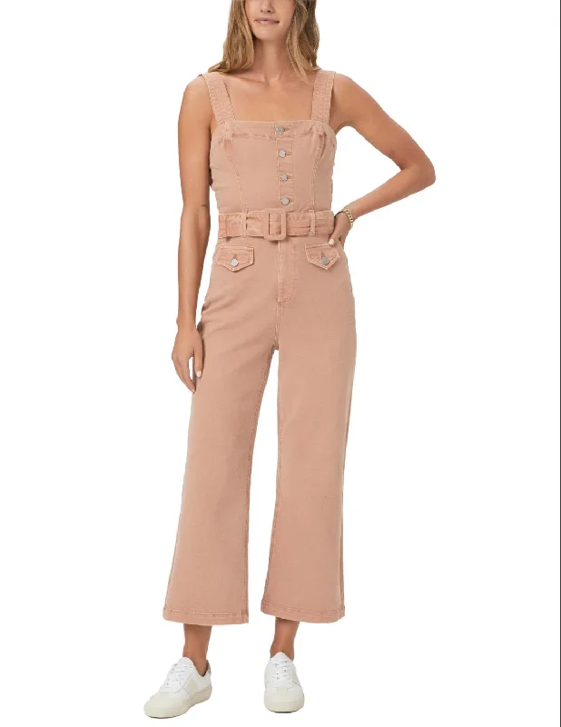 Tight Fit Pants-Women's Faded Pants-Anessa Jumpsuit In Vintage Dried Rose