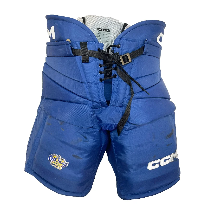 Warm Knit Pants-Women's Faded Pants-CCM HPG12A - Used WHL Pro Stock Hockey Goalie Pants (Blue)