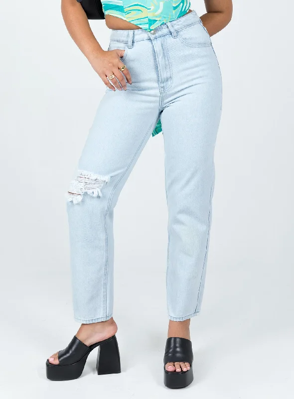 Casual Cargo Pants-Women's Color Block Pants-Cedar Straight Leg Denim Jeans