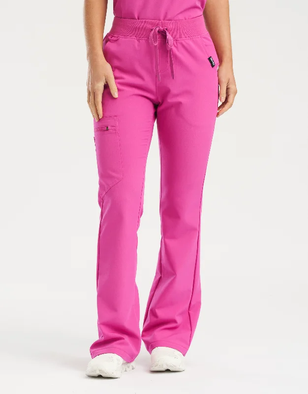 Ultra Slim Pants-Women's Hiking Pants-Essential Flare Scrub Pants - Just Pink