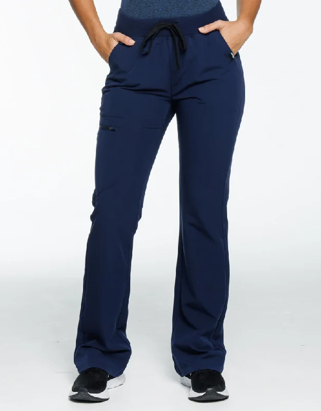 Relaxed Fit Stretch Pants-Women's Lounge Pants-Essential Flare Scrub Pants - True Navy