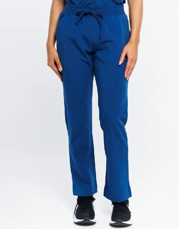 Lightweight Pants-Women's Chic Pants-Essential Multi-Pocket Scrub Pants - Royal Blue