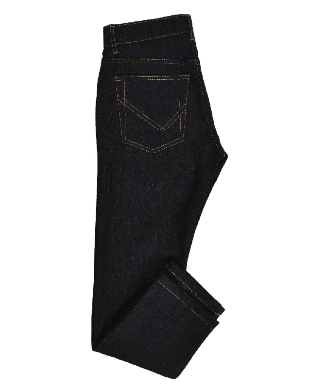 Soft Cotton Pants-Women's Flare Leg Pants-EZS Dark Indigo Jeans