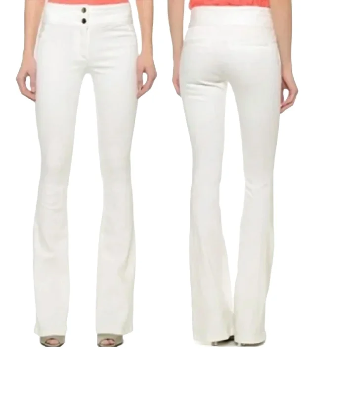 Wide-leg Work Pants-Women's Chino Pants-Flare Leg Pant In White