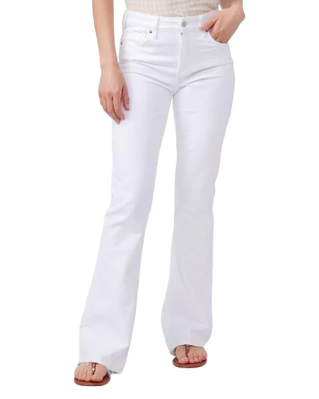 Easy Care Pants-Women's Feminine Pants-High Rise Laurel Canyon Jeans In Crisp White