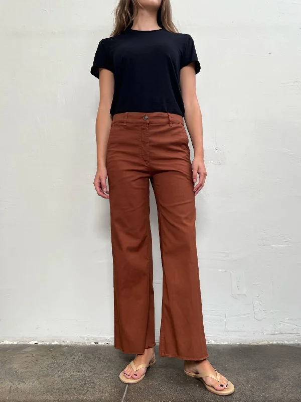 Harem Trousers Pants-Women's Comfy Pants-Kait Hi-Waisted Jean In Stretch Twill In Harissa