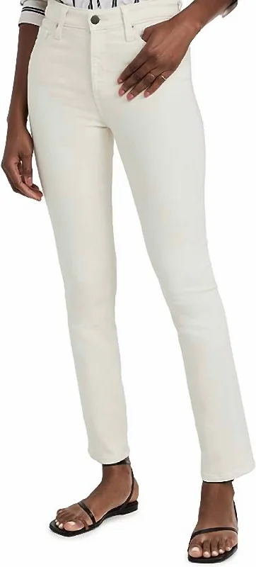 Trendy Dress Pants-Women's Cargo Pants-Mari Straight Leg Jeans In White Cream