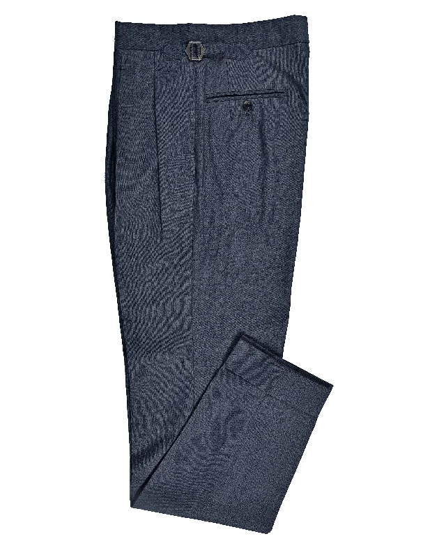 Pleated Work Pants-Women's Jeggings Pants-Navy Chambray Pant