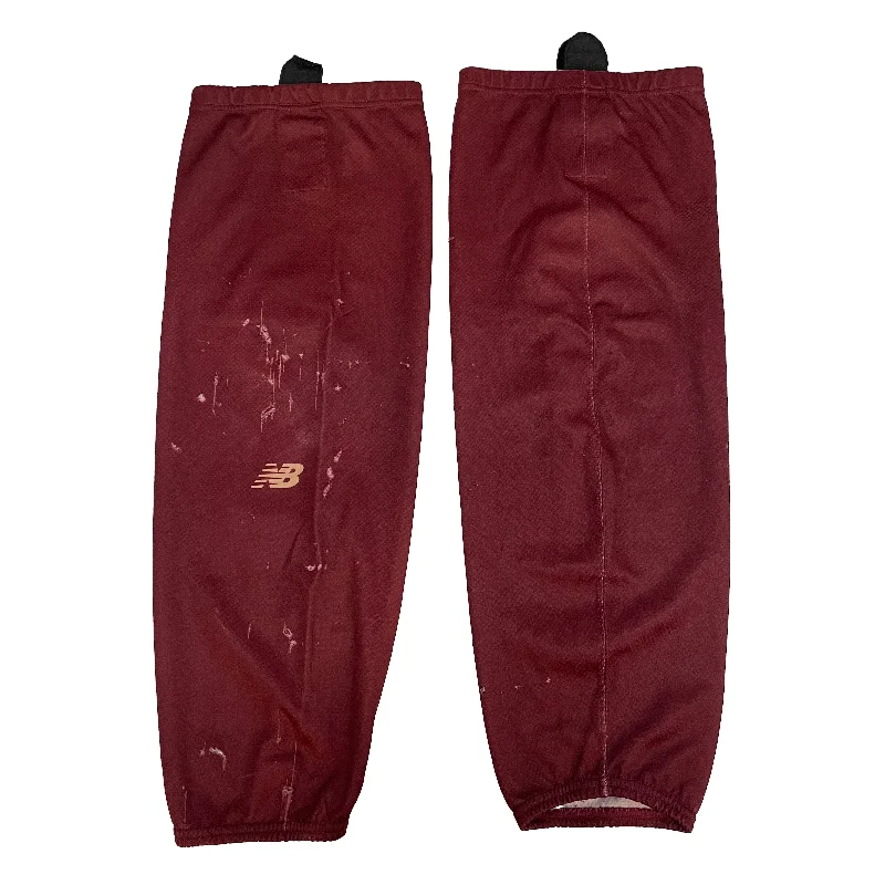 Tailored Winter Pants-Women's Roll-Up Pants-NCAA - Used New Balance Hockey Socks (Maroon)