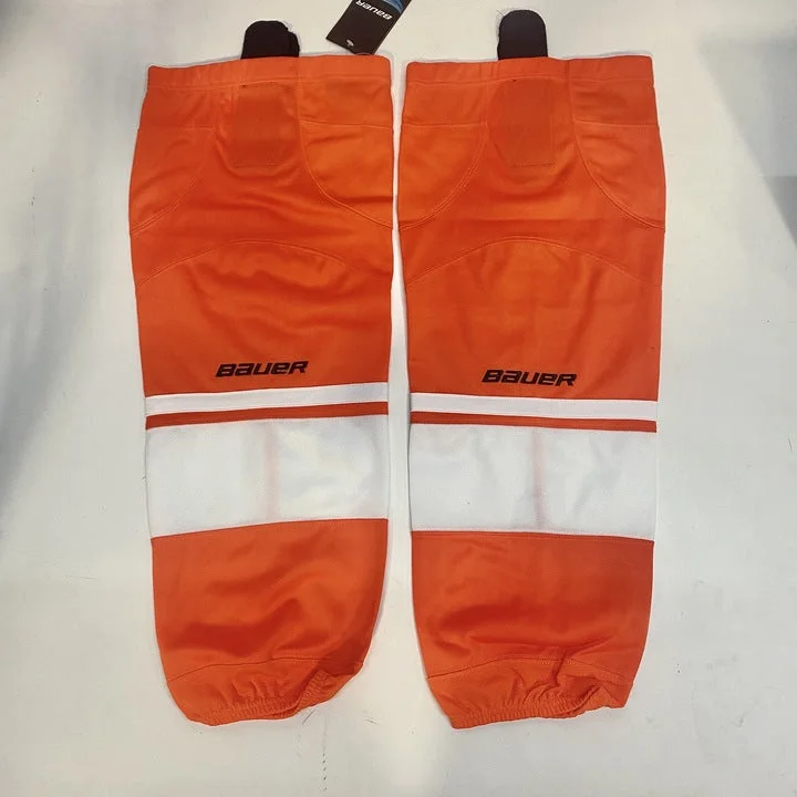 Comfortable Hiking Pants-Women's Casual Leggings-New - Bauer Premium Practice Socks (Orange/White)