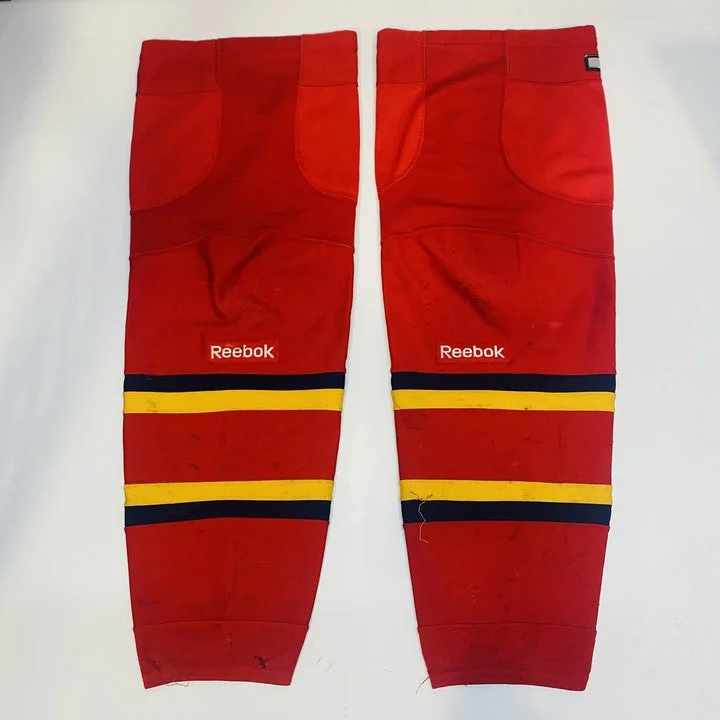 Colorful Harem Trousers Pants-Women's Jewel Tone Pants-OHL - Used Reebok Hockey Socks (Red/Navy/Yellow)