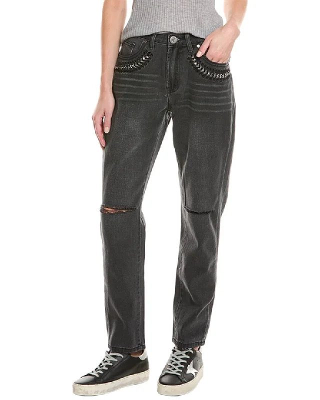 Elegant Winter Pants-Women's Distressed Pants-One Teaspoon 1982 Storm Grey Balloon Baggy Jean