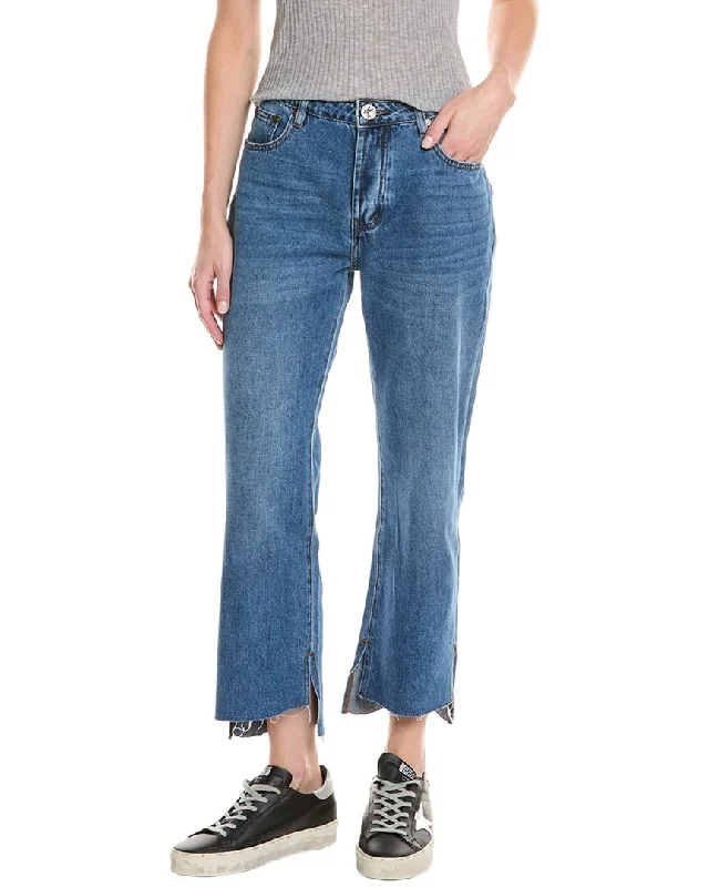 Bootcut Casual Pants-Women's Festival Pants-One Teaspoon Hooligans Bay Blue Relaxed Jean