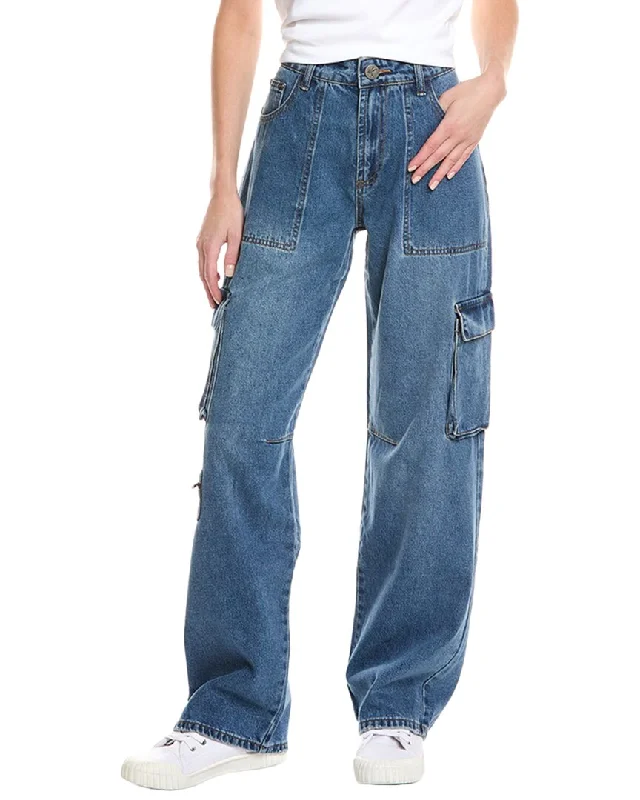 Trendy Maternity Pants-Women's Convertible Pants-One Teaspoon Jackson Rosewood Wide Leg Jean